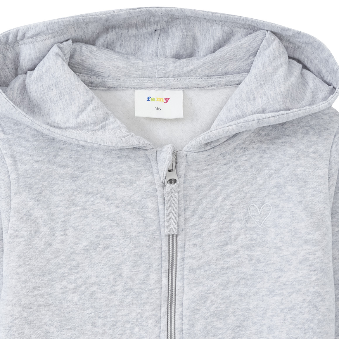 Famy Mädchen Sweatjacke mit Bio-Baumwolle hellgrau
