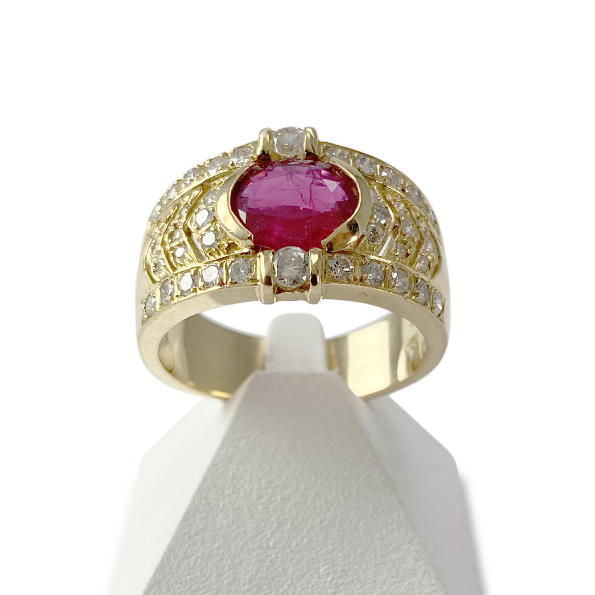 Bague d'occasion or 750 jaune diamants saphir