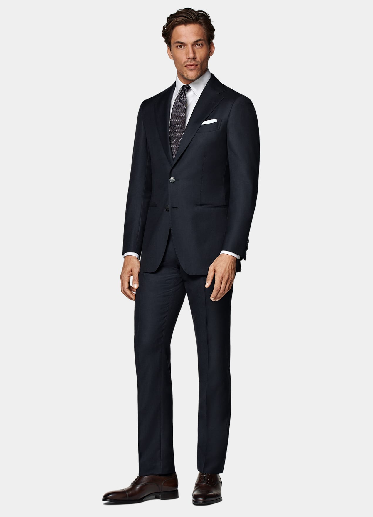 Veste de costume Havana coupe Tailored bleu marine œil-de-perdrix