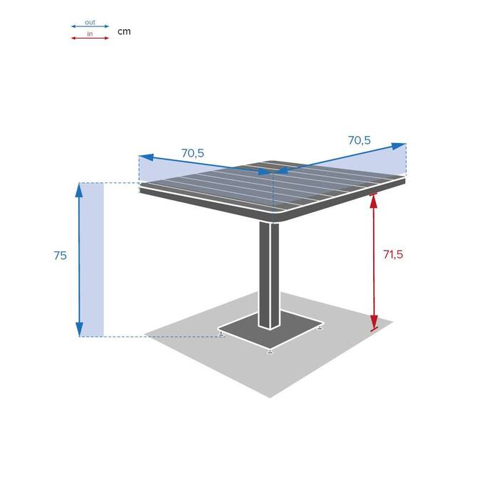 Table de jardin bistro TYLA Acacia & Graphite