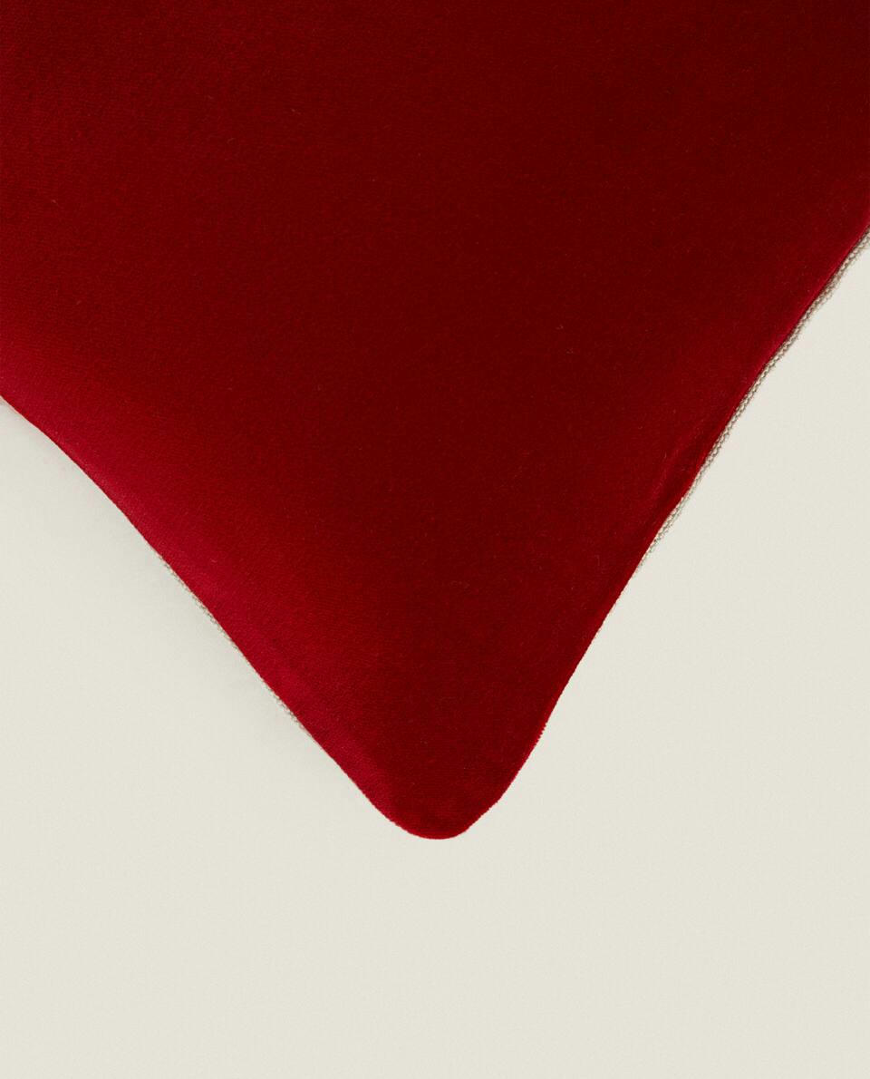 CAPA DE ALMOFADA EM LINHO E VELUDO