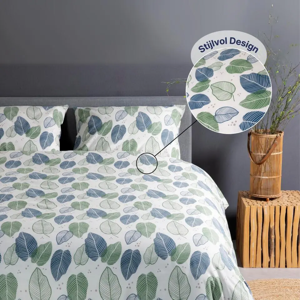 Ten Cate Katoenen Dekbedovertrek - 140x200/220 cm - Graphic Leaves