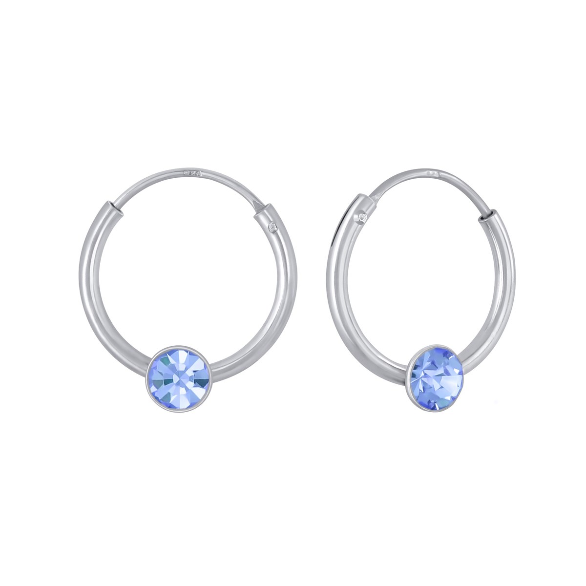 Boucles d'oreilles enfant cristal en argent 925