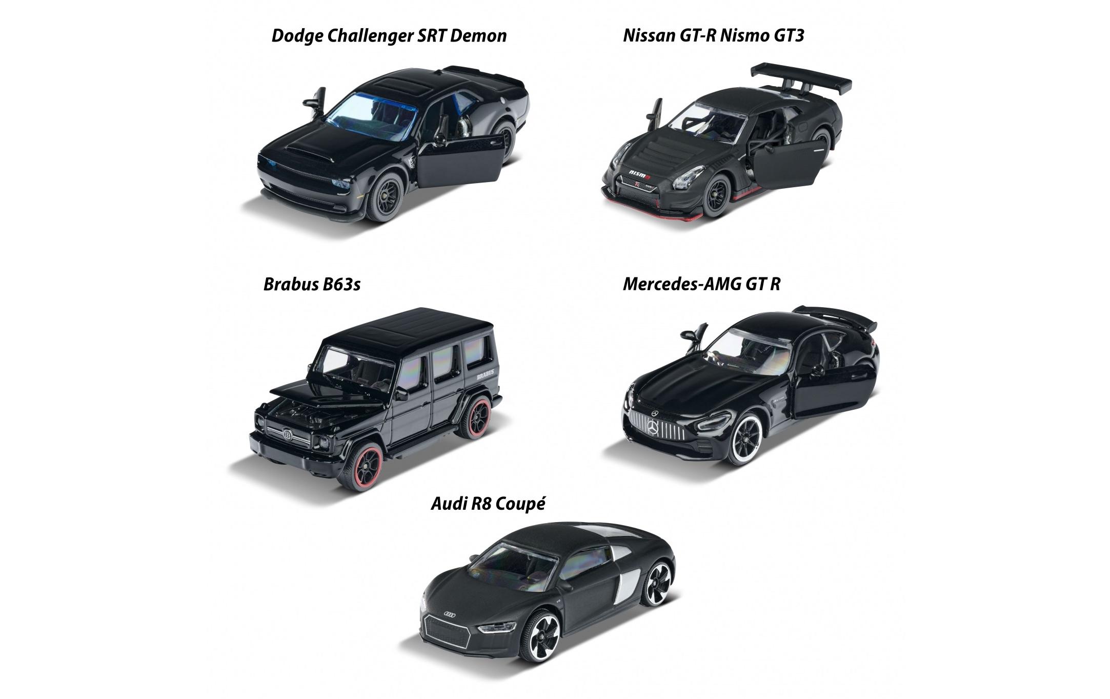 Auto Black Edition 5er-GeschenksetFünf edle und schwarze Spielzeugautos
