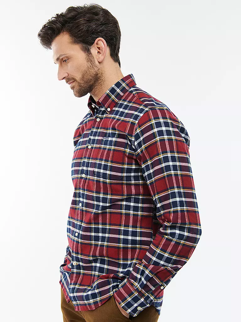 BARBOUR Flanellhemd Slim Fit BEDSOM rot