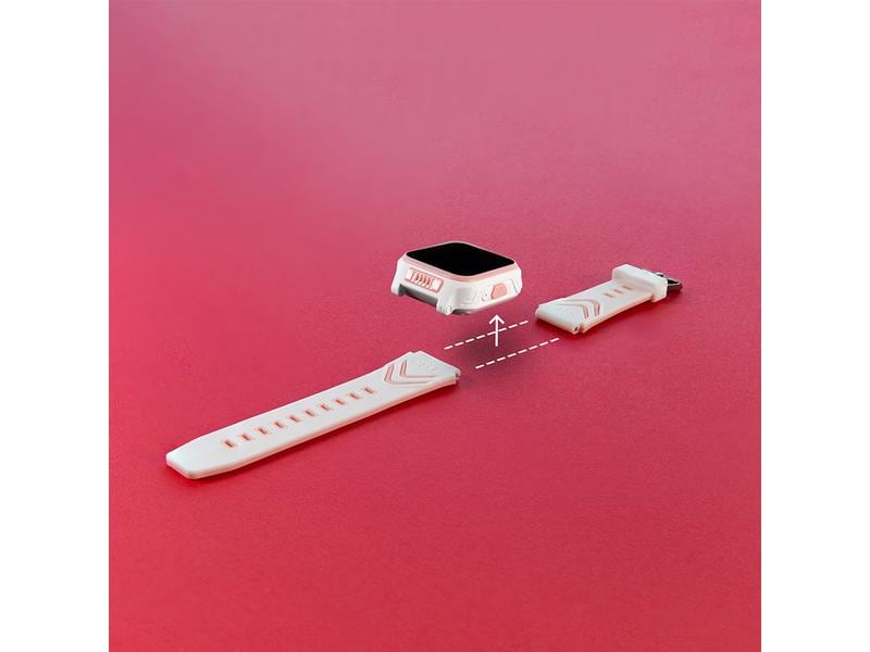 MyKi Smartwatch GPS Kinder Uhr MyKi 4 Weiss/Pink mit SIM-Ka Kinder Smartwatch mit GPS Traker und SOS-Taste, inkl. 1 Monat gratis Daten und Voice SIM-Karte