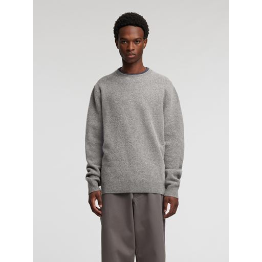 Annarr Ragi Wool Striktrøje, Medium Grey Melange, L