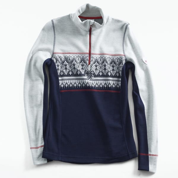 Pull DALE OF NORWAY MORITZ F BASIC SWEATER NAVY WHITE RASPBERRY