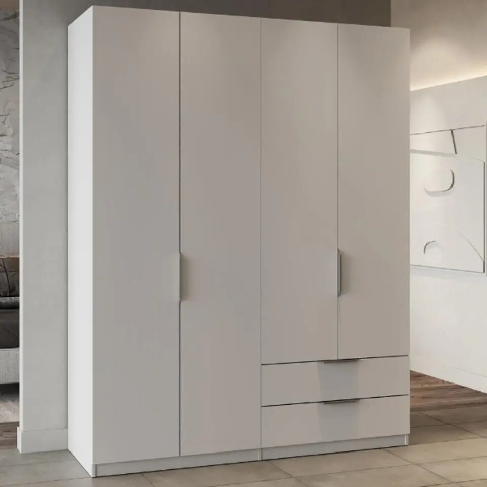 Kledingkast Spectre 157cm 4 deuren & 2 lades - mat wit