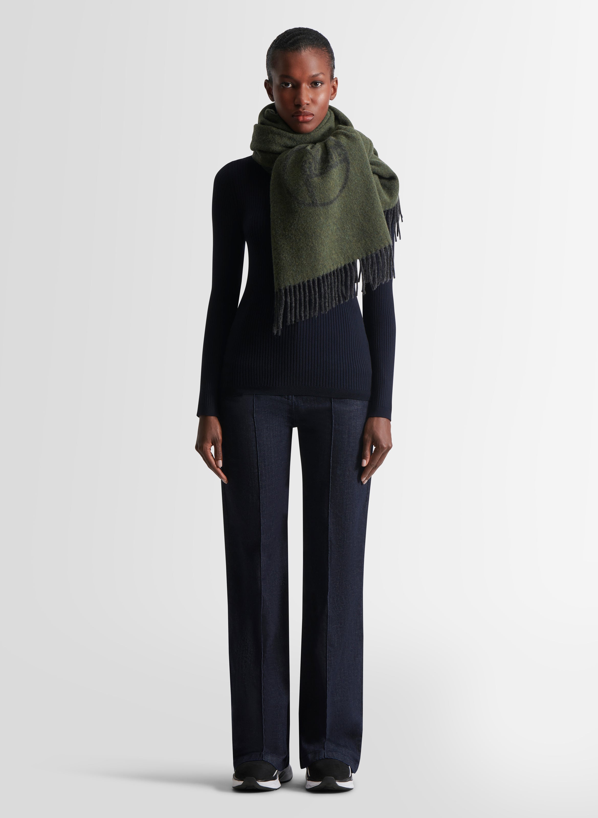 FUSALP Echarpe jacquard scarf laine - Vert