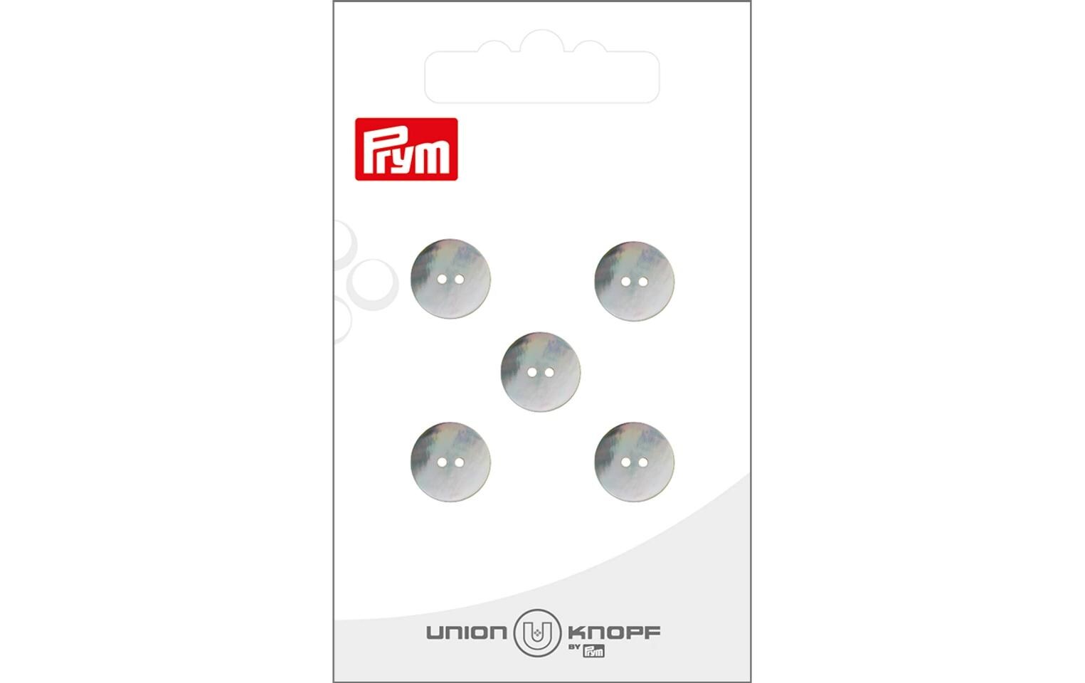 Knöpfe Perlmutt 11 mm, 5 Stück, Weiss2-Loch Perlmuttknopf