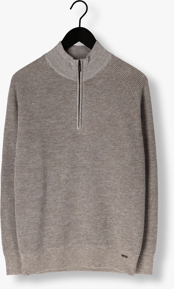 taupe gentiluomo trui turtle zip