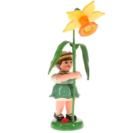 Hubrig 307h0002 Blumenkinder Mädchen mit Narzisse