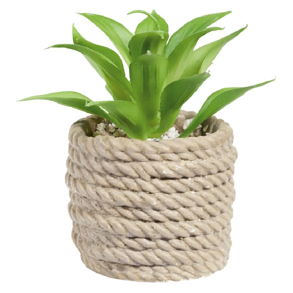 Plante artificielle pot ciment  Ø8xH12cm