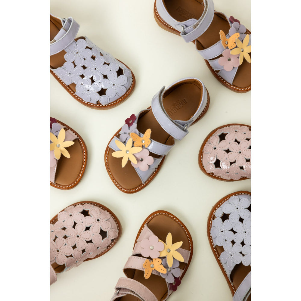 Køb Angulus Rosebud Sandal Med Blomsterdetaljer