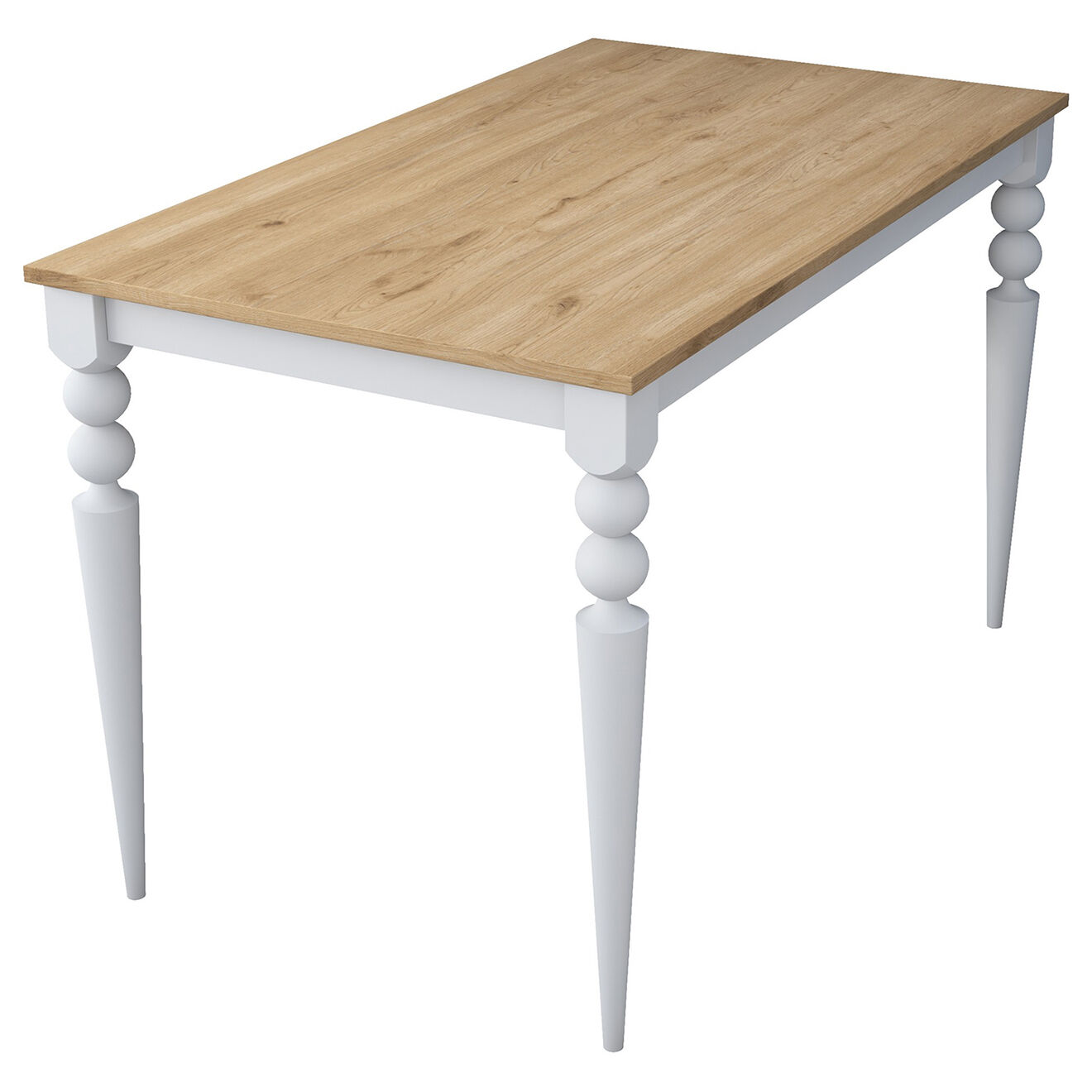 Homitis Table à manger JA104 noyer/blanc - 120x73x8x70 cm