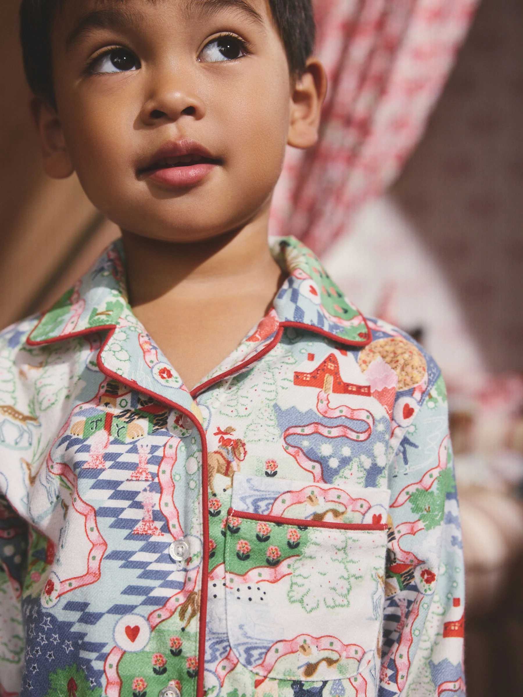 Blauw/rood - Cath Kidston Christmas Journey Button Through Pyjamas