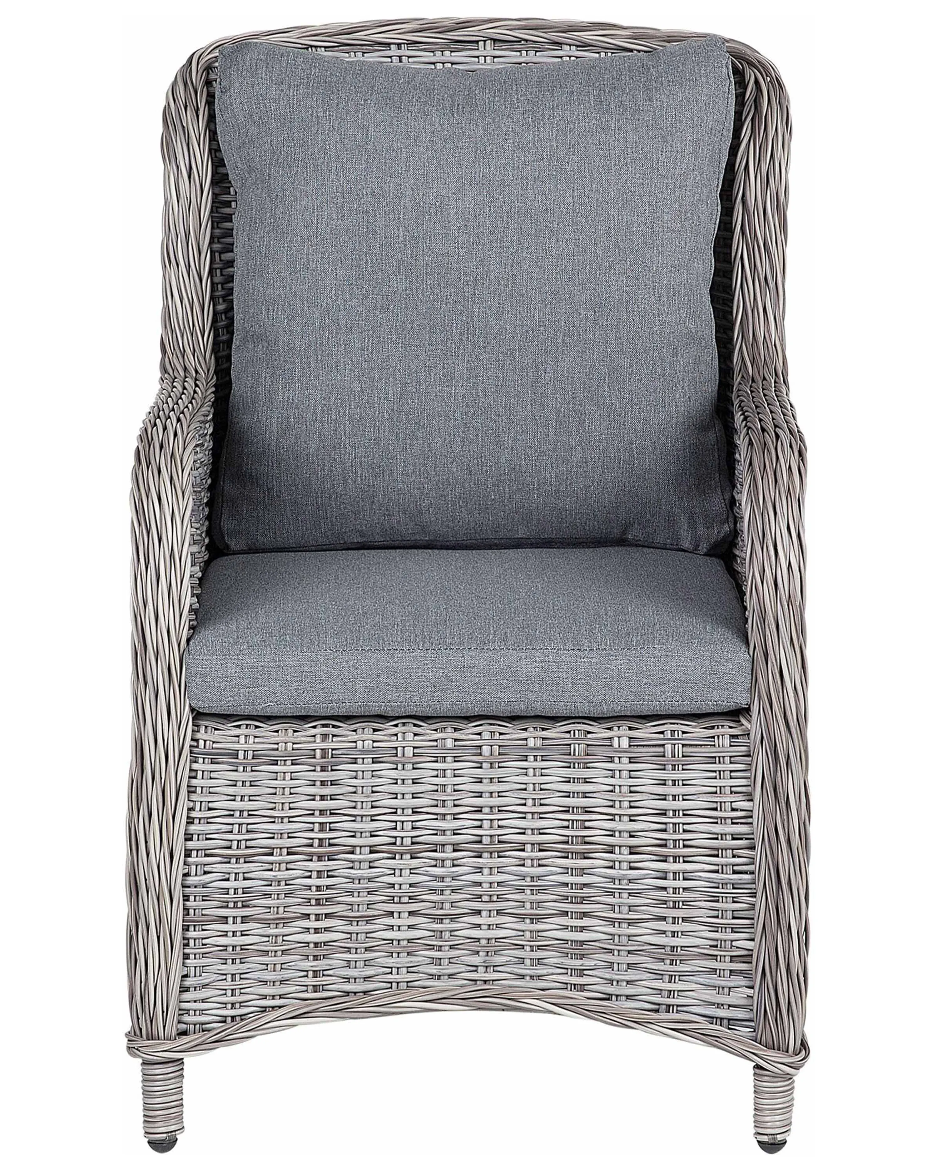 Set van 2 stoelen met zitkussen CASCAIS PE rotan Grijs