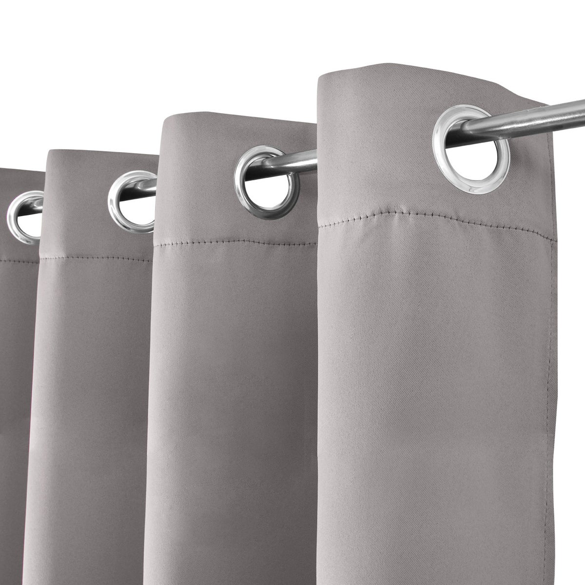 Beautissu Amelie BO Gordijn met Ring 140x245cm Grijs (set van 2)
