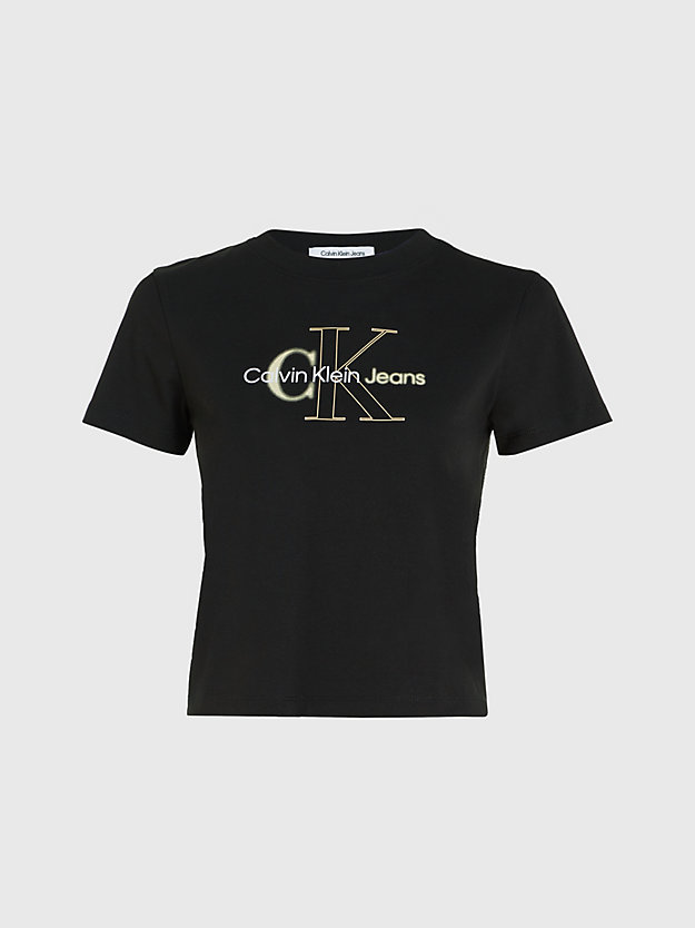 Camiseta curta com monograma