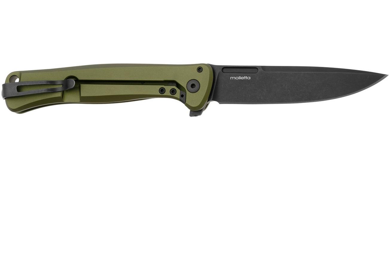 LionSteel Skinny Solid SK01A GB Green Aluminium Green Canvas Micarta inlay, Blackwashed zakmes, Molletta design