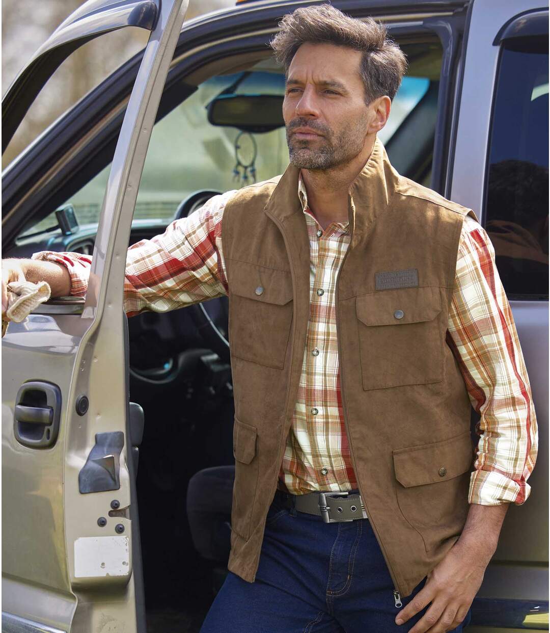 Gilet Sans Manches Suédine doublure Filet Aventure