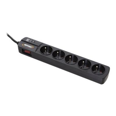 INFOSEC S5 Black Line II - Multiprise parafoudre 5 prises - parasurtenseur 2500 W