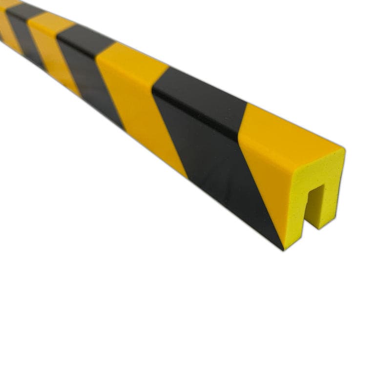 UV-beschermingsprofiel in zwart en geel, 1 meter, PU-schuim, diverse vormen / Type G