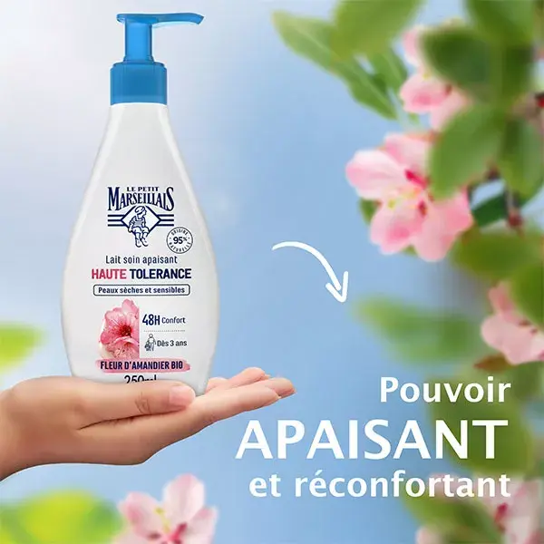 Loção Corporal Suavizante de Alta Tolerância Le Petit Marseillais com Flor de Amêndoa 250 ml