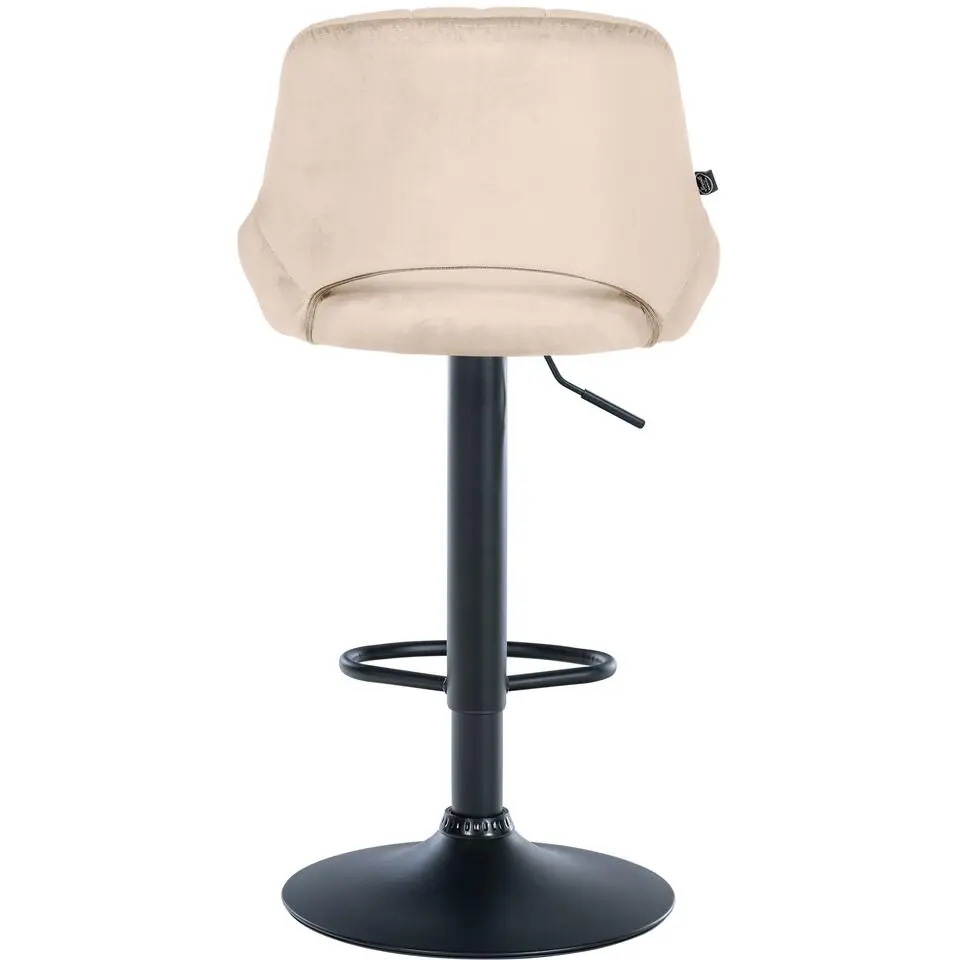 CLP Barkruk Milet zwart Frame - Fluweel - creme