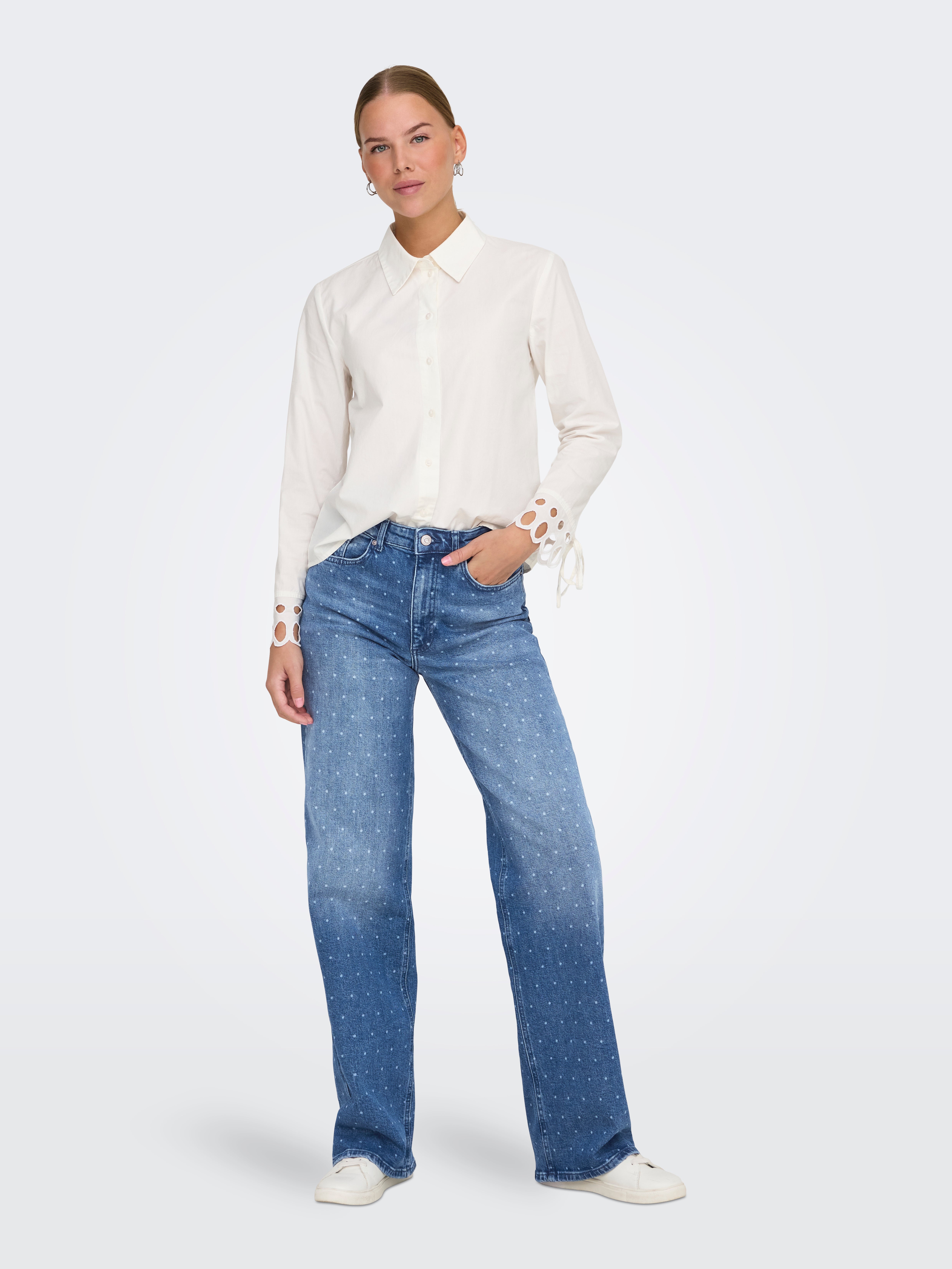 ONLJUICY Hohe Taille Weiter Beinschnitt Jeans Medium Blue Denim