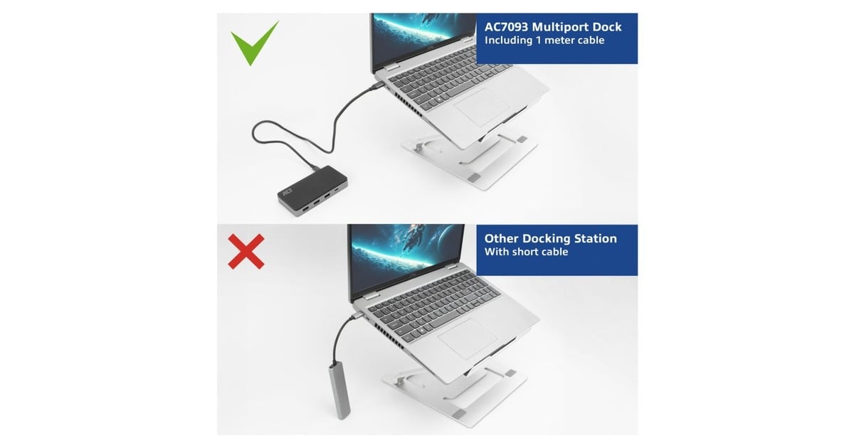ACT ConnectivityUSB-C 4K MST dockingstation  (Zwart/grijs)