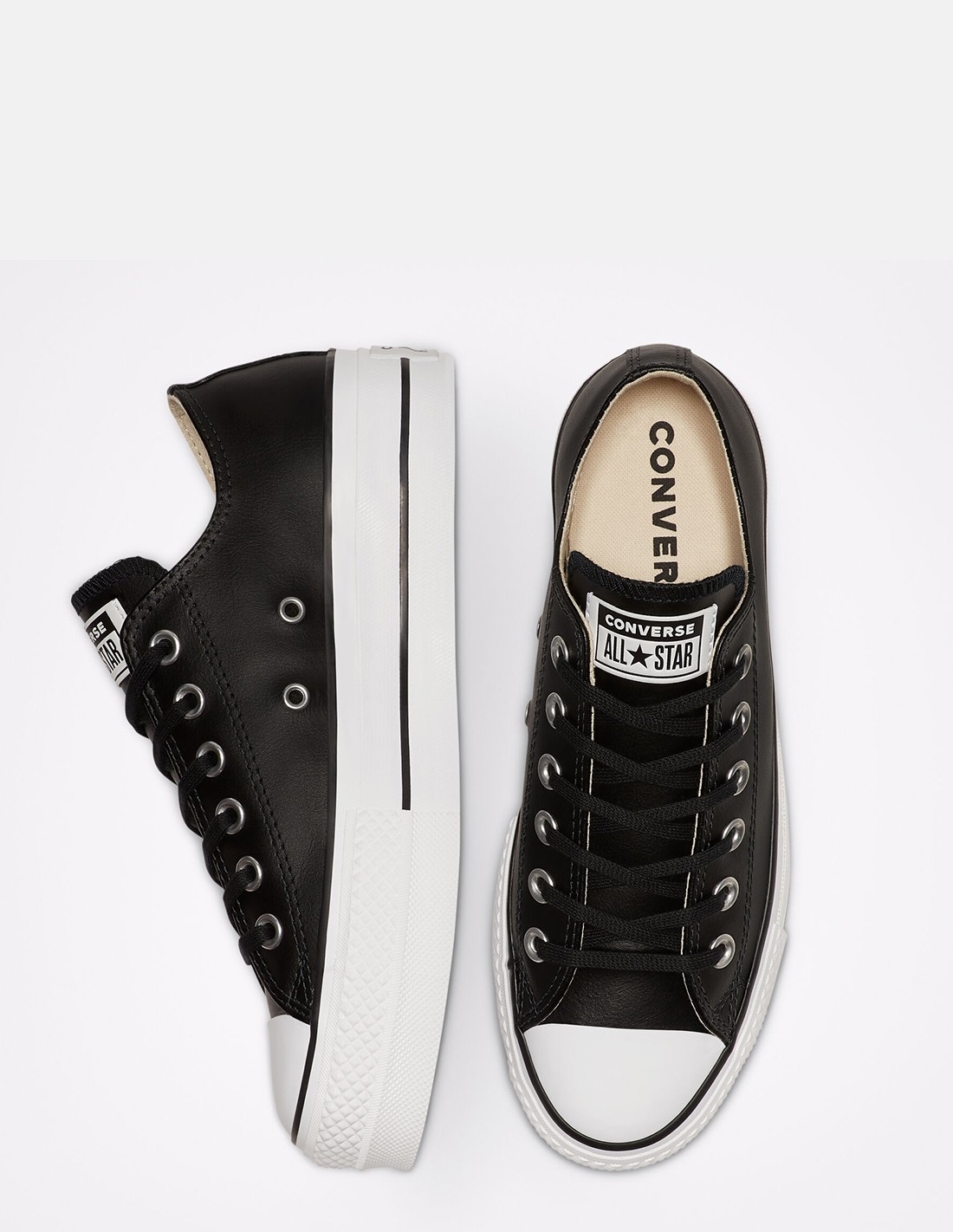 converse sneakers compensée basses femme ctas lift clean ox noir