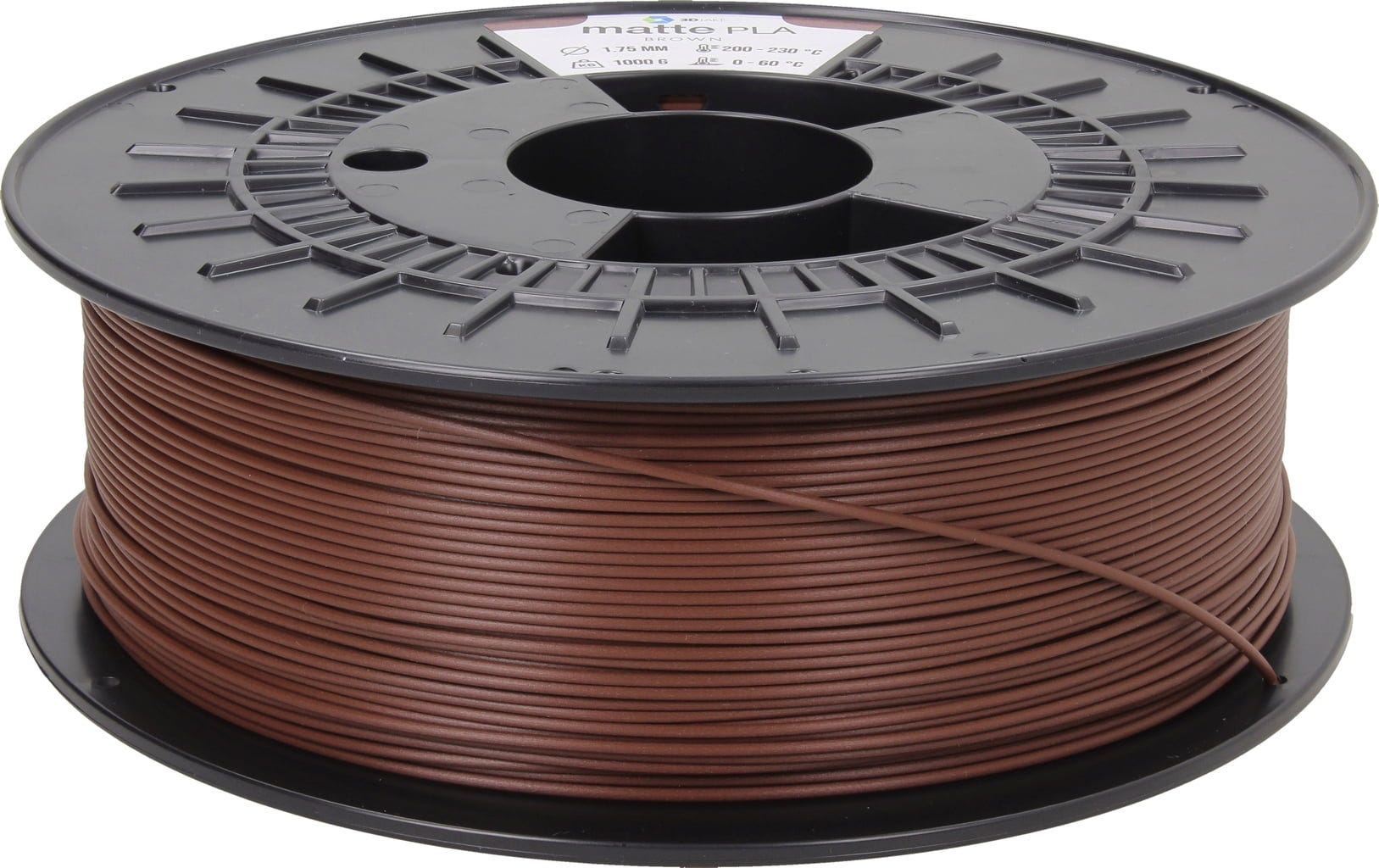 3DJAKE  mattePLA Braun, 1,75 mm / 2300 g    Leicht zu druckendes PLA mit mattem Finish in Braun