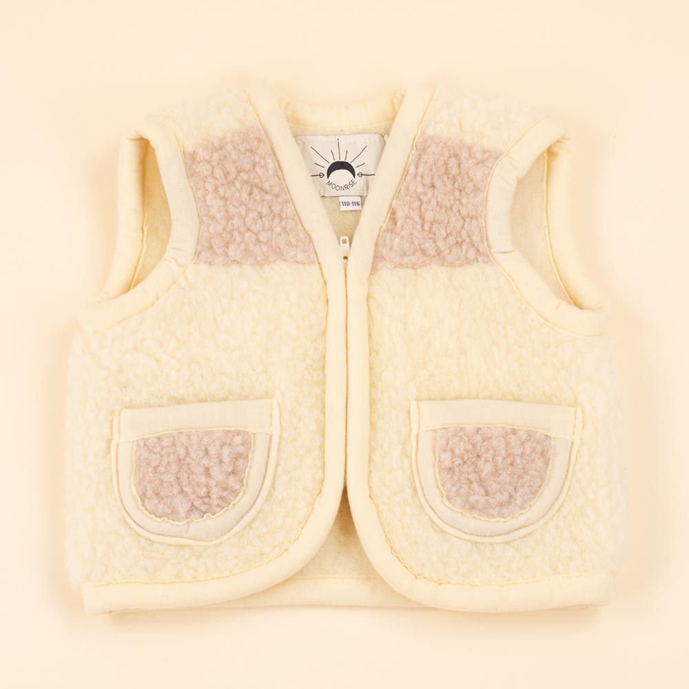 Moonrise kids wollen bodywarmer Ayla beige met rits