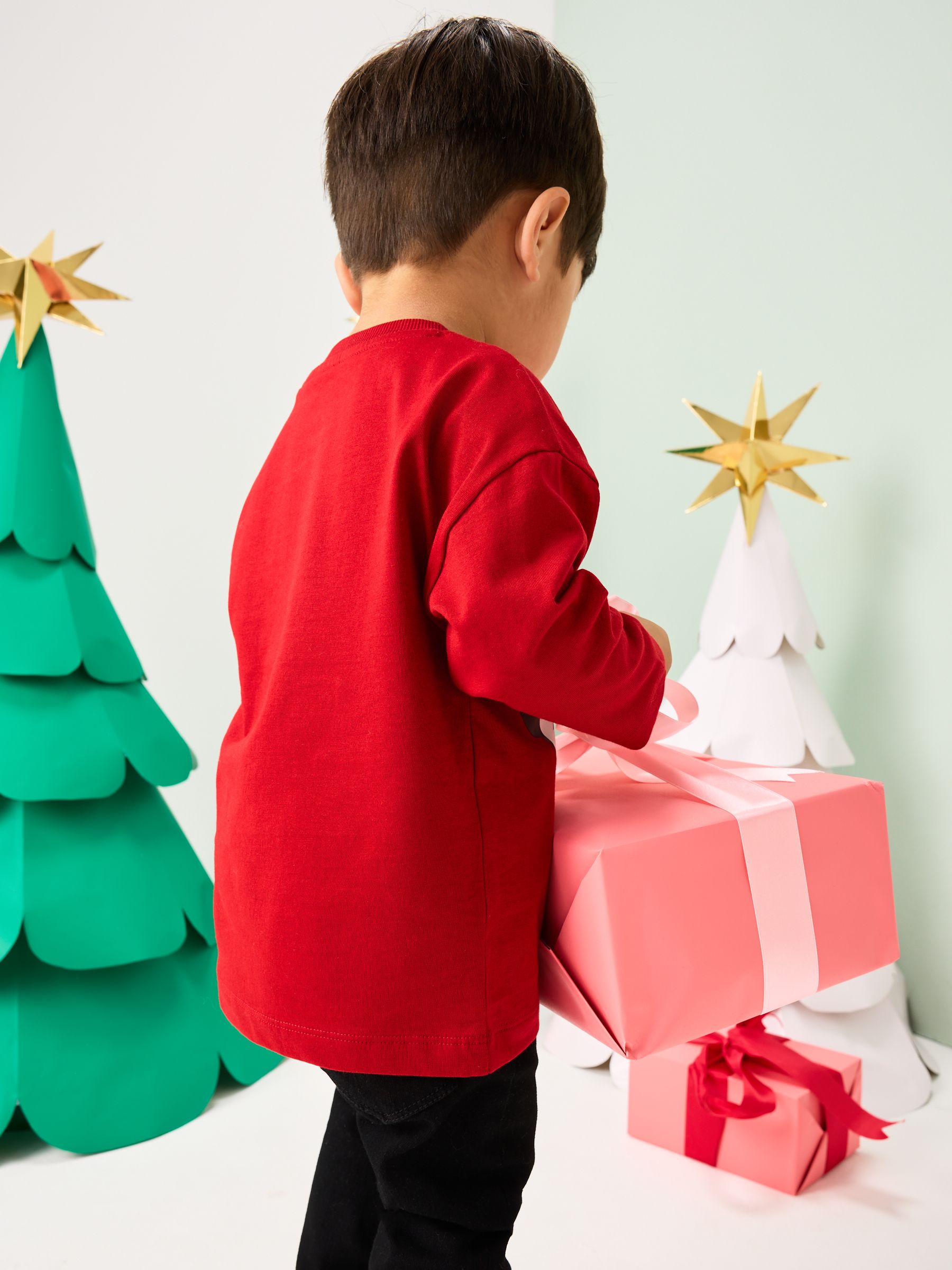 Rood Kerstmis - Bluey T-shirt met lange mouwen (3mnd-8jr)