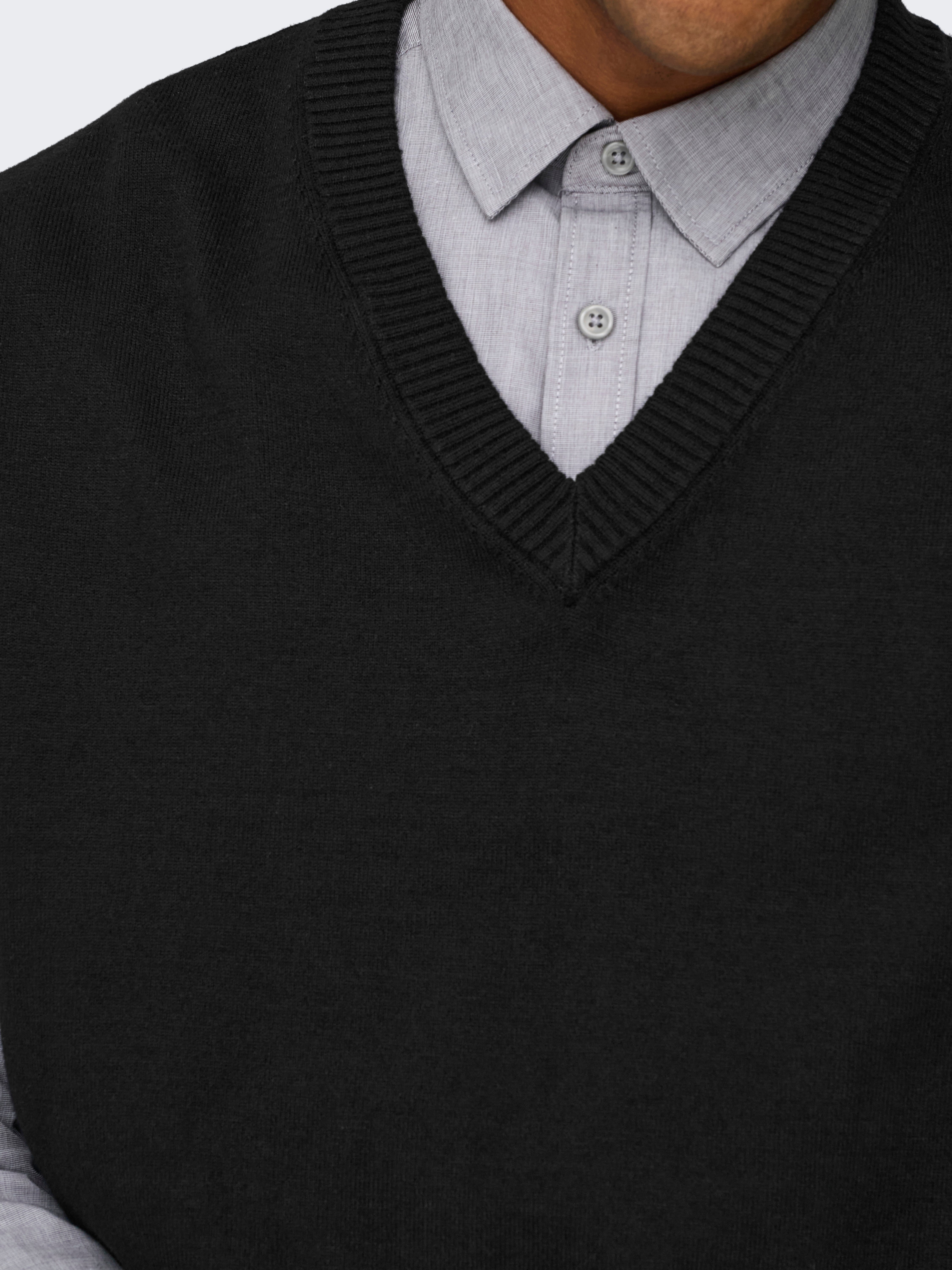 ONSLUSIM Strickweste Black