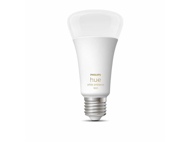 Philips Hue Leuchtmittel White Ambiance E27 Einzelpack 1600 Per Bluetooth steuerbares Hue E27-Leuchtmittel