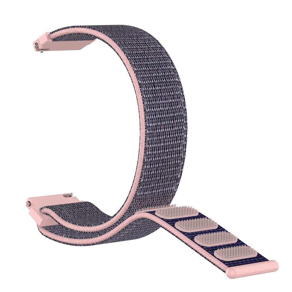 Garmin Venu 3S Nylon Armband mit Klettverschluss (Gelenkumfang: 160-220mm) - Grau / Rosa