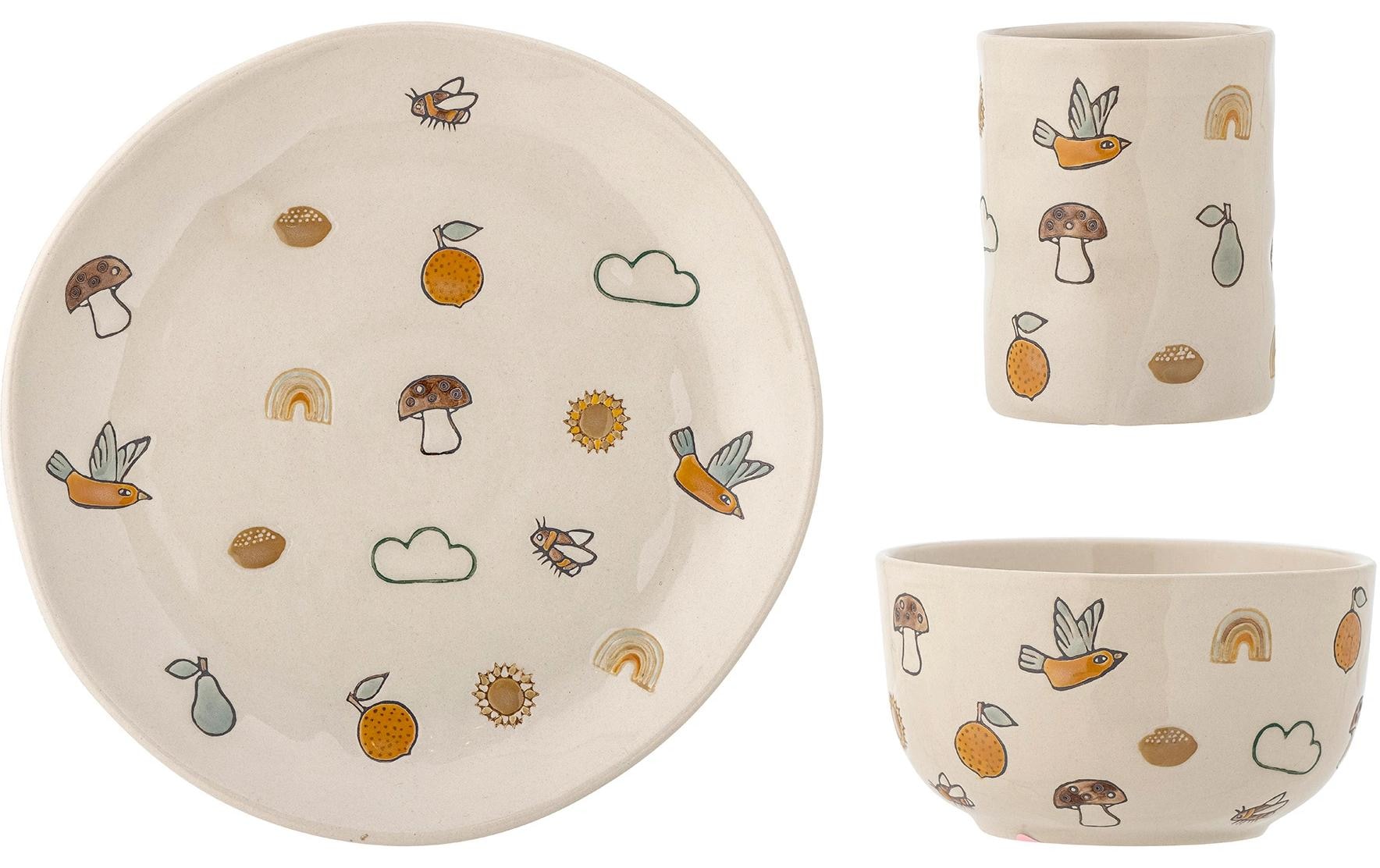 Bloomingville Kindergeschirr-Set »Agnes 3er Set«