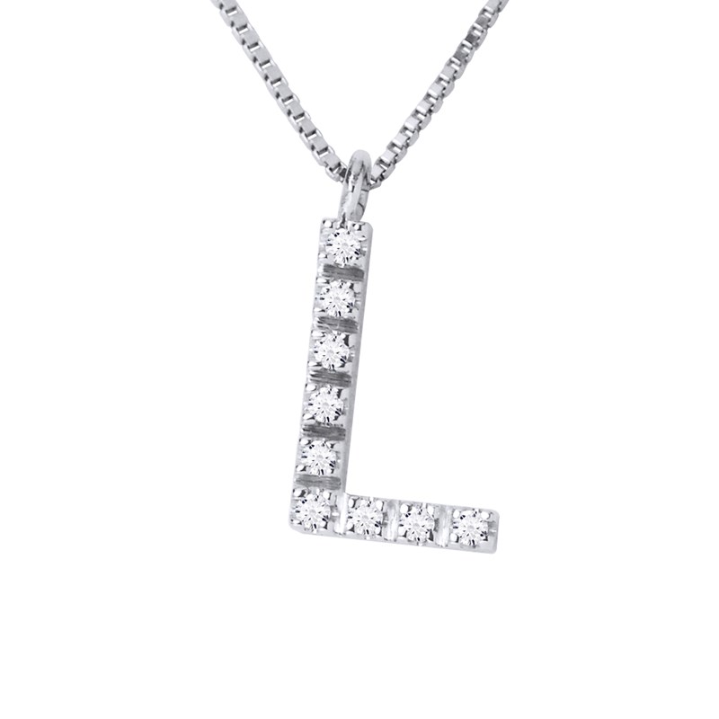 Collier ALPHABET Diamants 0,05 Cts  LETTRE 