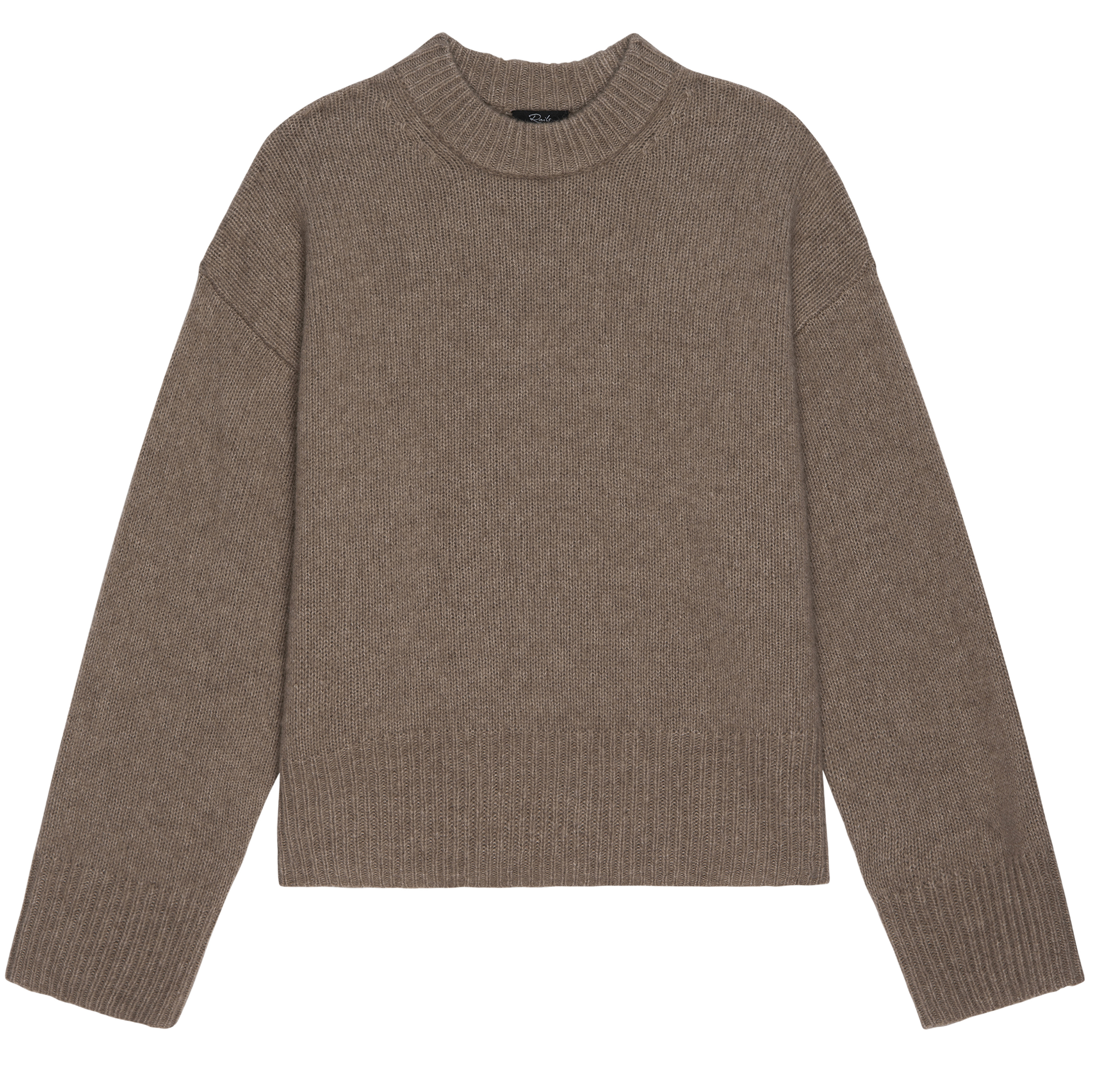 MIRANDA - Pull droit col rond en cachemire mélangé | Beige