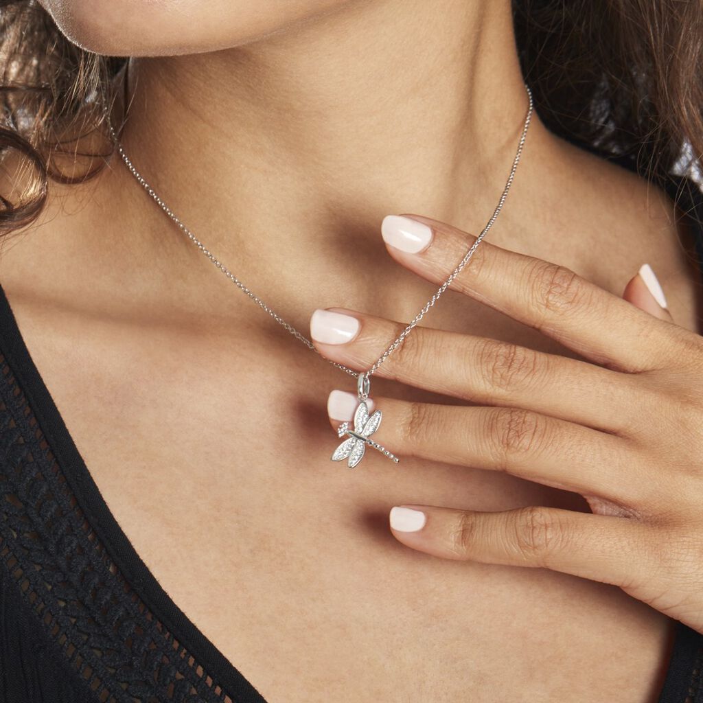 Collier Jengen Argent Oxydes De Zirconium