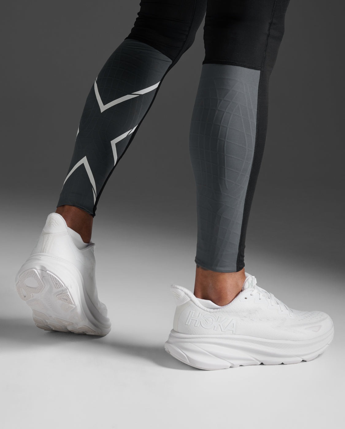 Light Speed React Compression Tights Herre Black/White Reflective