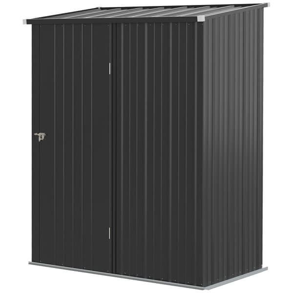 Redskapsbod 1,34 m² Låsbart hageskap med luketak laget av galvanisert stål, 161,5x94,5x196cm, svart