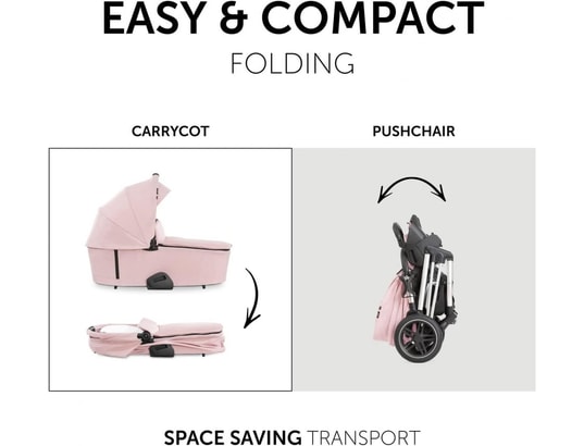 HAUCK - Poussette shopping vision x set silver melange rose