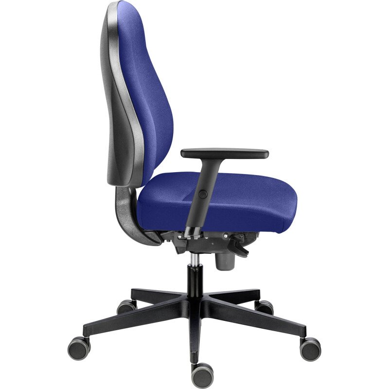Chaise de bureau JUNE tissu - avec ou sans accoudoirs - Réglage profondeur d'assise - Mécanisme Synchrone - Pieds Noir