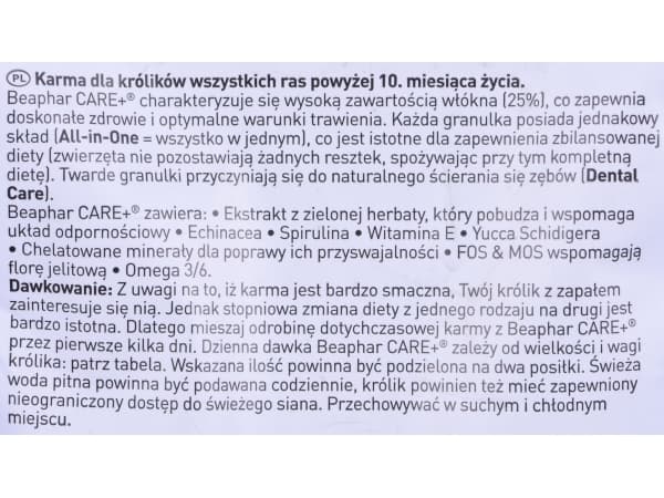 Beaphar CARE + 1.5kg POKARM KRÓLIK