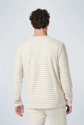 No Excess Longsleeve T-shirt Streep Beige 19140201-015 kopen