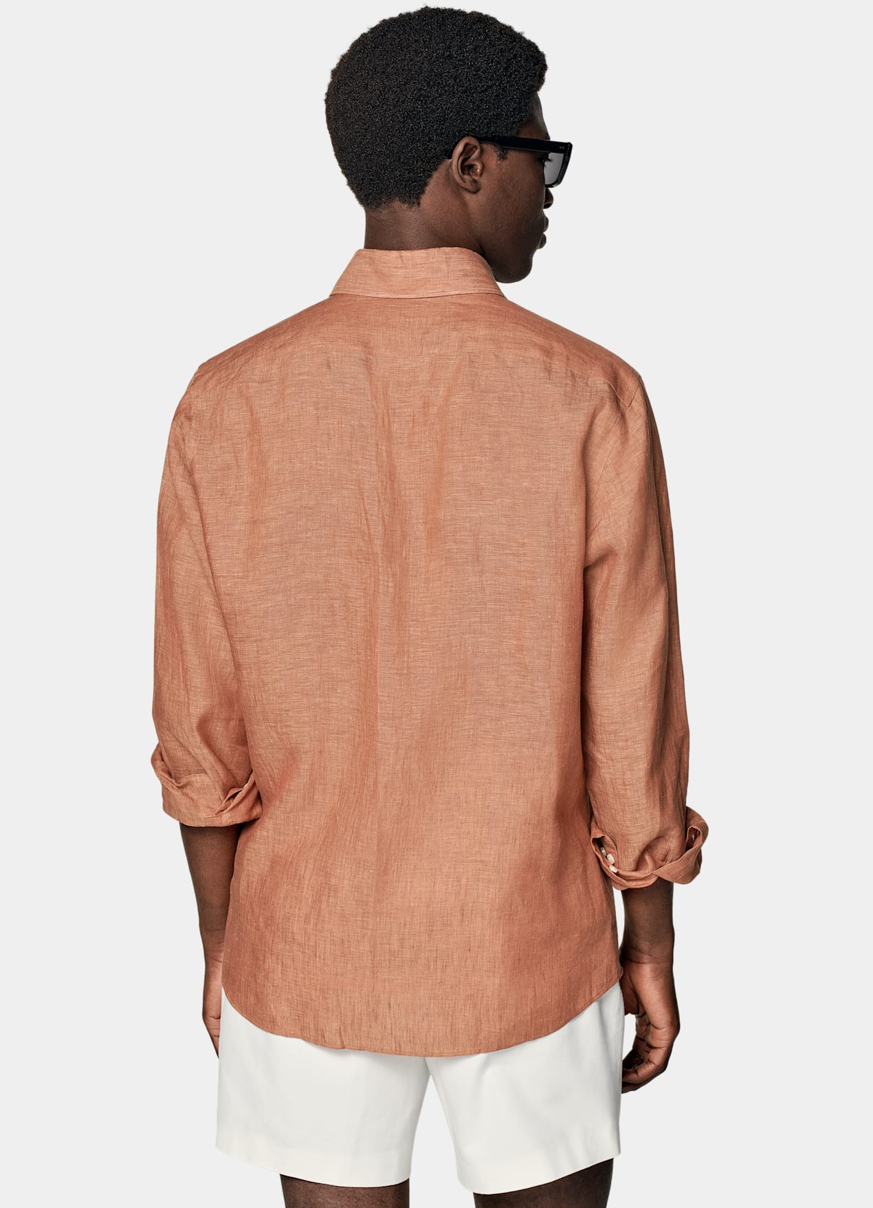 Chemise coupe ajustée, orange